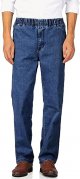 Mens Casual Loose Fit Elastic Waist Jeans Denim Pants